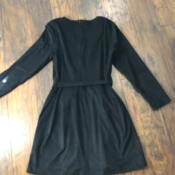 Black Suede Belted Dress - Picture 2 of 2